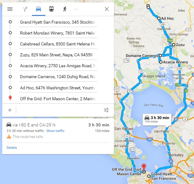 Whole Trip - Napa Valley - Lyft Uber