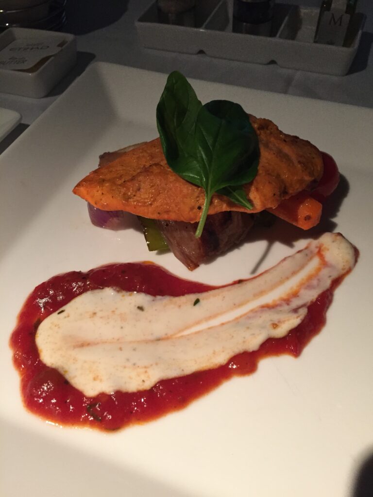 etihad jet airways first class sfo grilled chicken