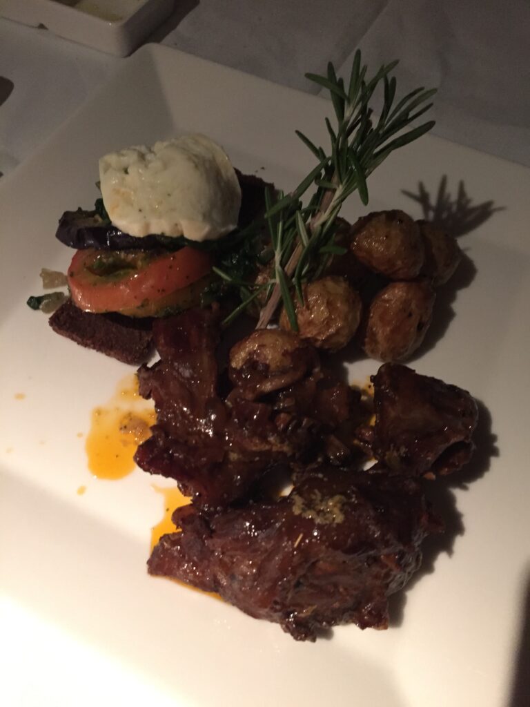 etihad jet airways first class sfo grilled lamb 2