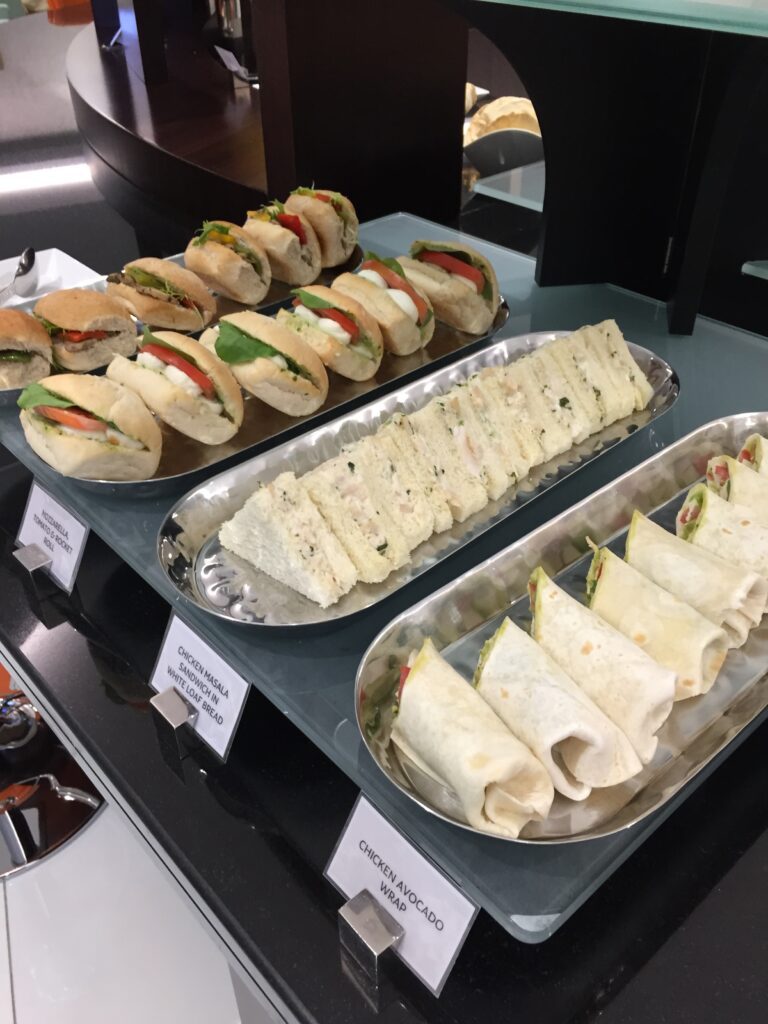 etihad premium lounge auh sandwiches