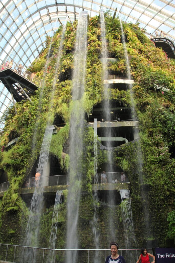 singapore gardens by the bay waterfall