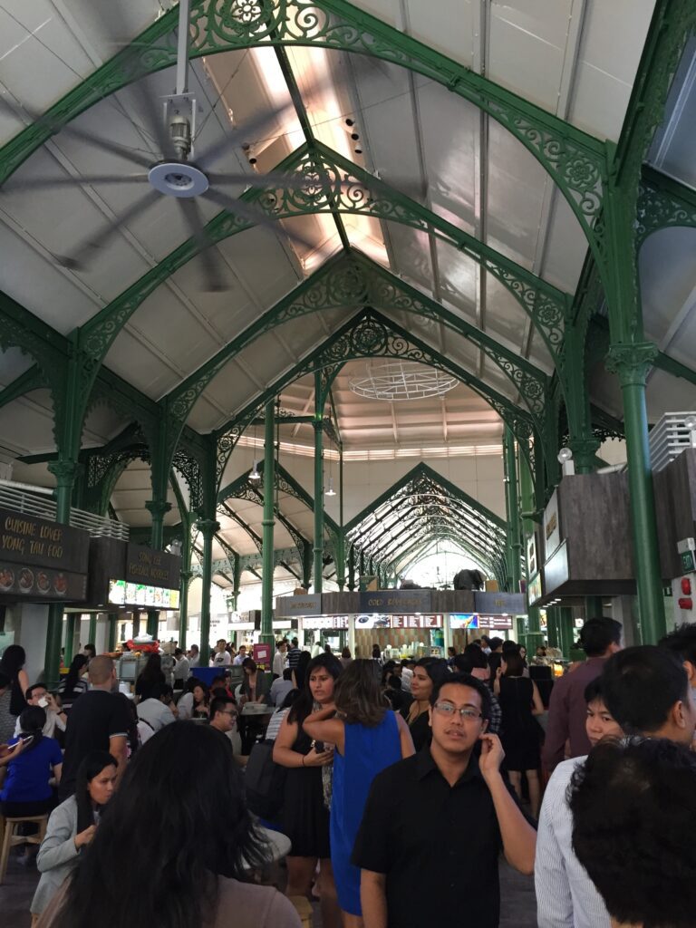 singapore lau pa sat lunch crowd 2