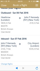Confirm flights New York