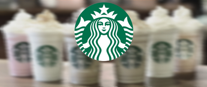 a logo of a woman with a crown and a cup of coffee
