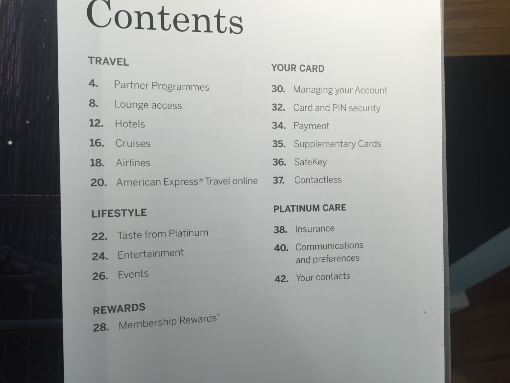 UK Platinum Amex pack