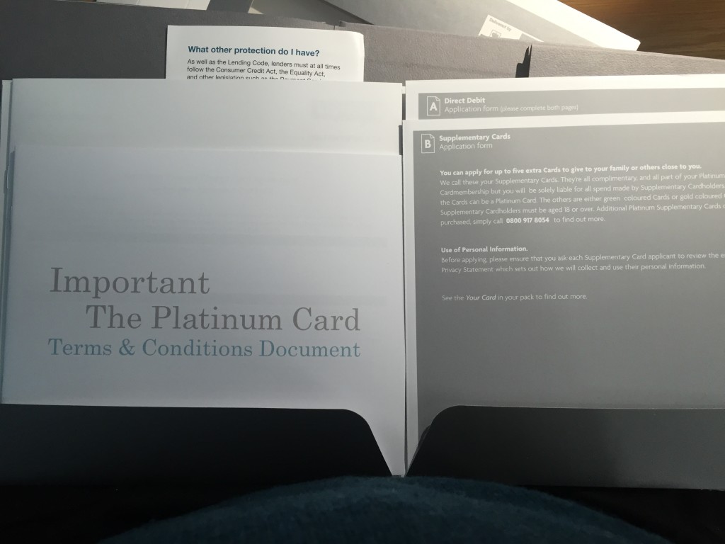 UK Platinum Amex pack