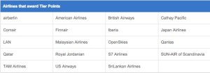 Tier Point awarding airlines