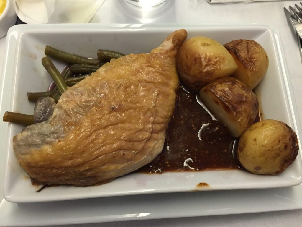 british airways business class lhr sfo a380 guinea fowl