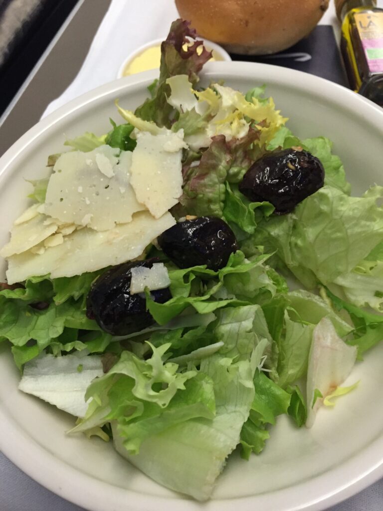 british airways business class lhr sfo a380 salad