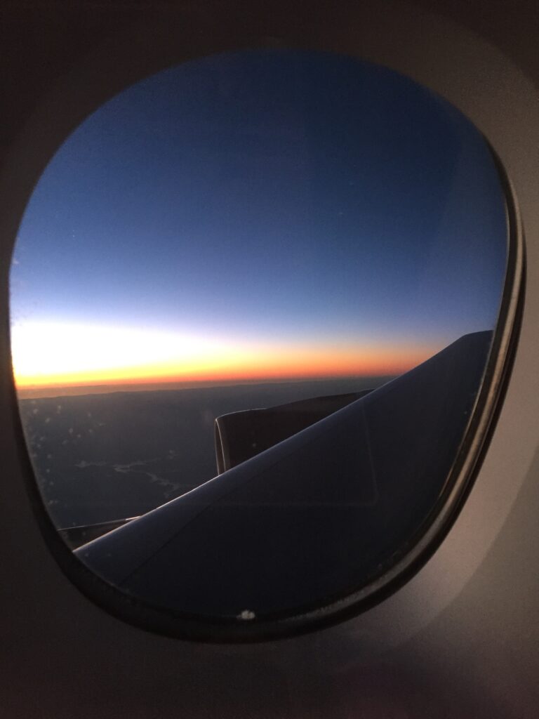 british airways business class lhr sfo a380 sunset view