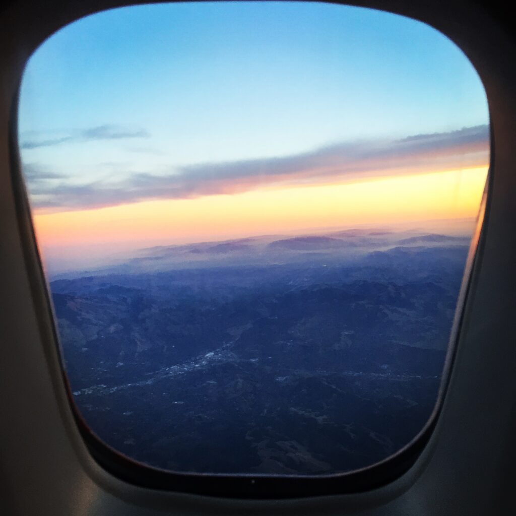 british airways business class sfo lhr sunset view