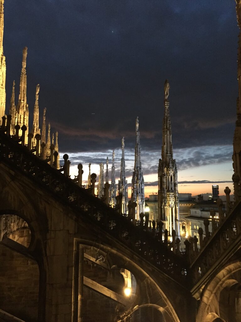 milan duomo rooftop sunset