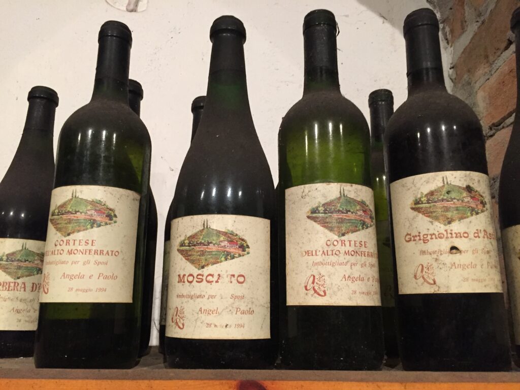 piedmont food & wine tour antique bottles