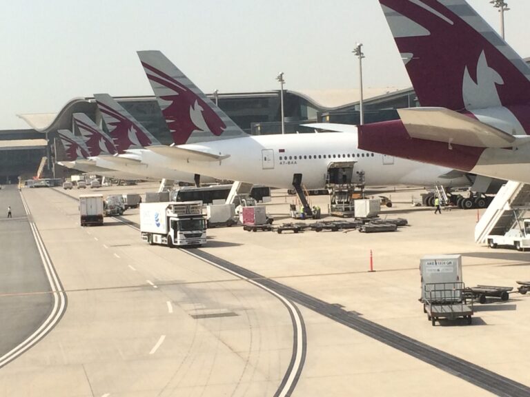 a plane parked on a runway