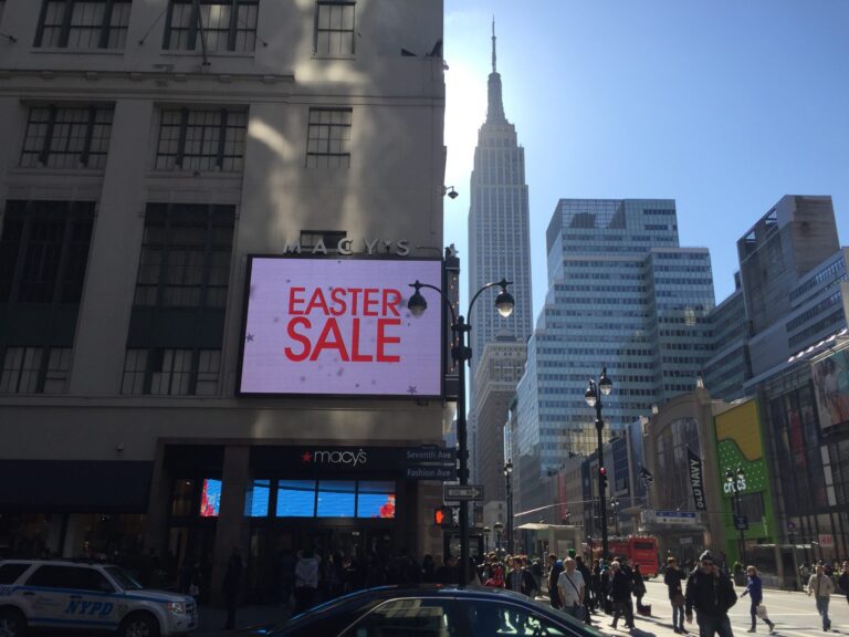 a large sign on a building