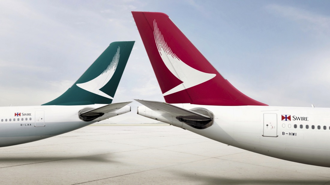 Cathay Pacific, a sinistra, e Cathay Dragon, a destra