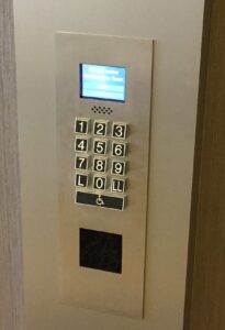 a close-up of a elevator panel