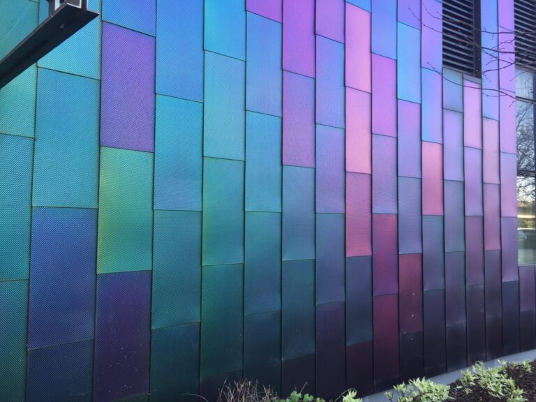a colorful wall with a lot of squares