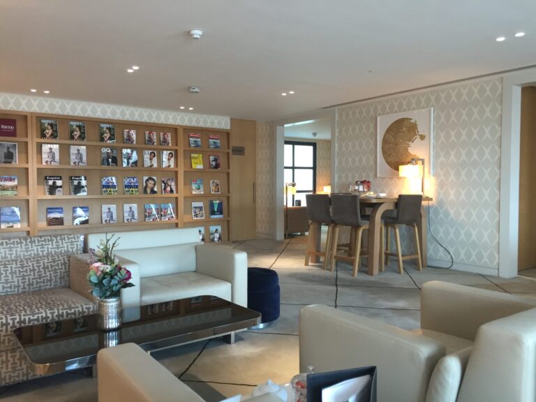 a room with a table and chairs