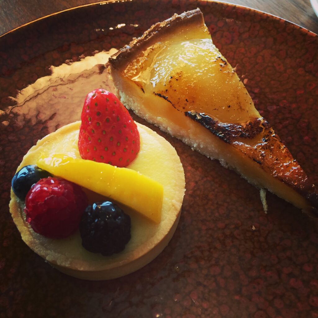 cathay pacific the pier first class lounge cake fruit tart