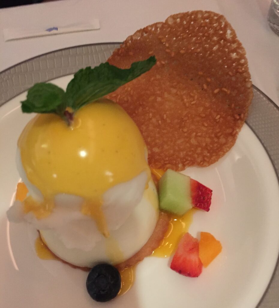 ingapore airlines first class san francisco to hong kong dessert