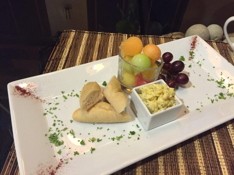 a plate of food on a table