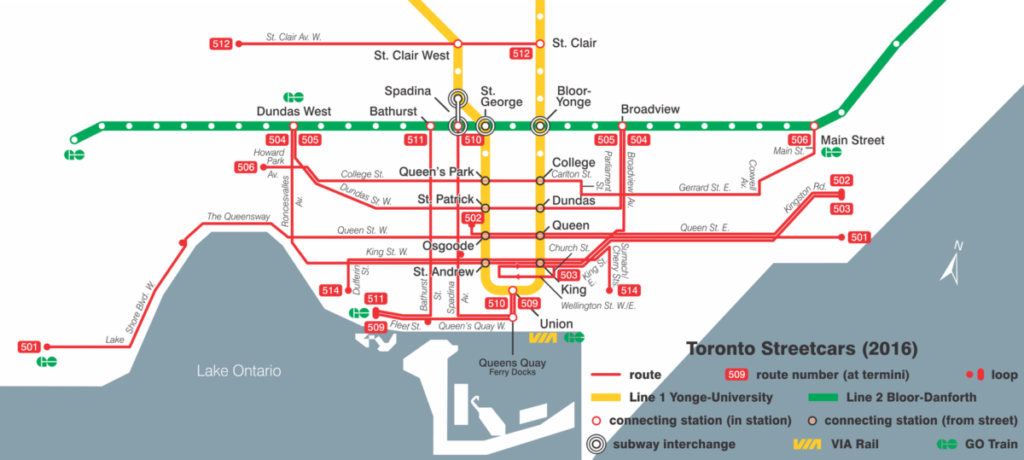 la mappa dei percorsi degli street car ©Craftwerker