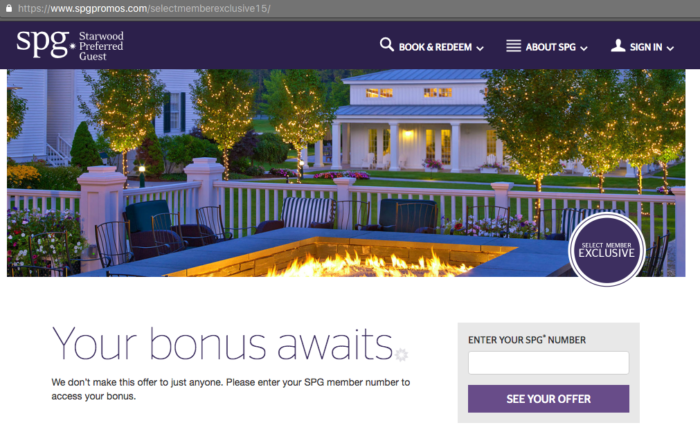 Starwood SPG Double Elite Stay Credit