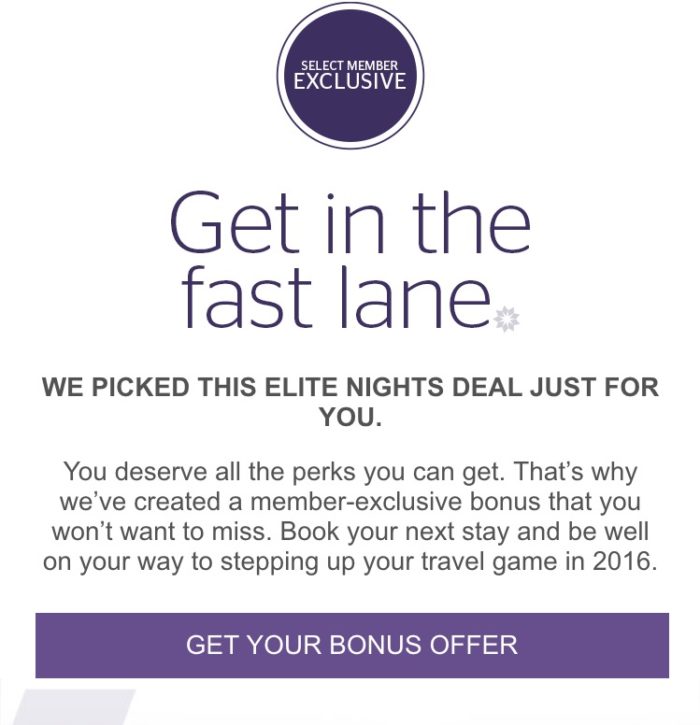 Starwood SPG Double Elite Stay Credit