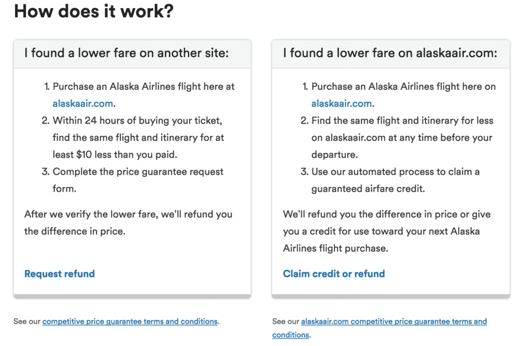 alaska airlines low price guarantee
