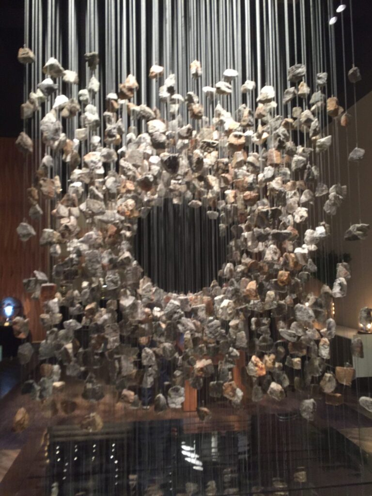 a group of rocks from strings