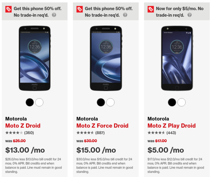 moto z verizon no trade in