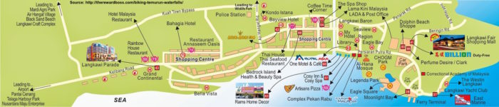Kuah Town - Tourist Guide Map