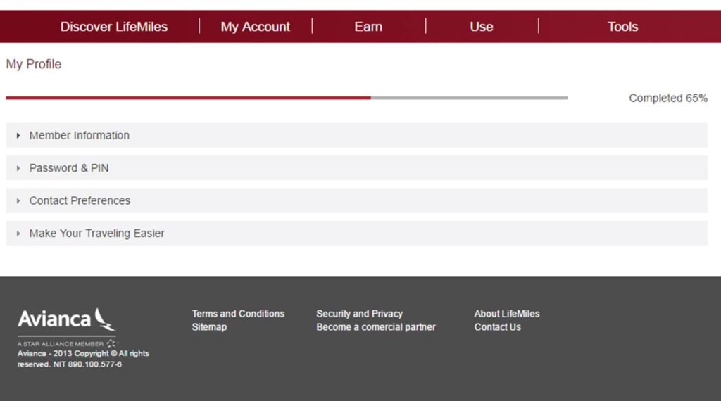 lifemiles account