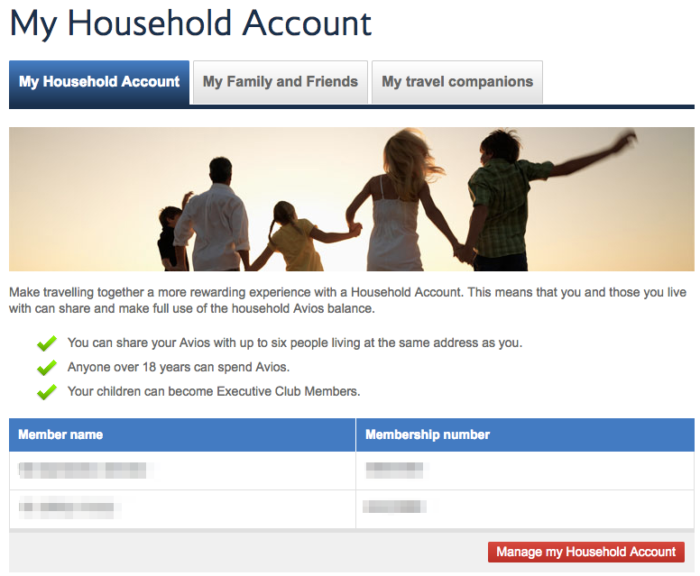 British Airways Household Account British Airways 100,000