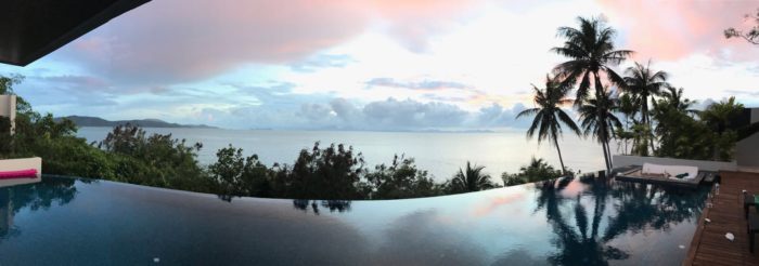 a view of the ocean from a balcony
