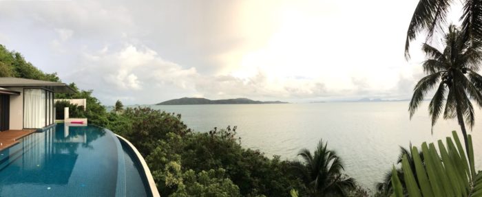 a view of a body of water from a balcony
