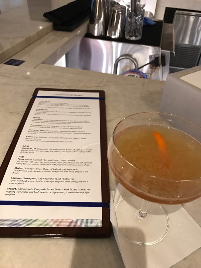 Drink Menu American Express Centurion Lounge LaGuardia LGA