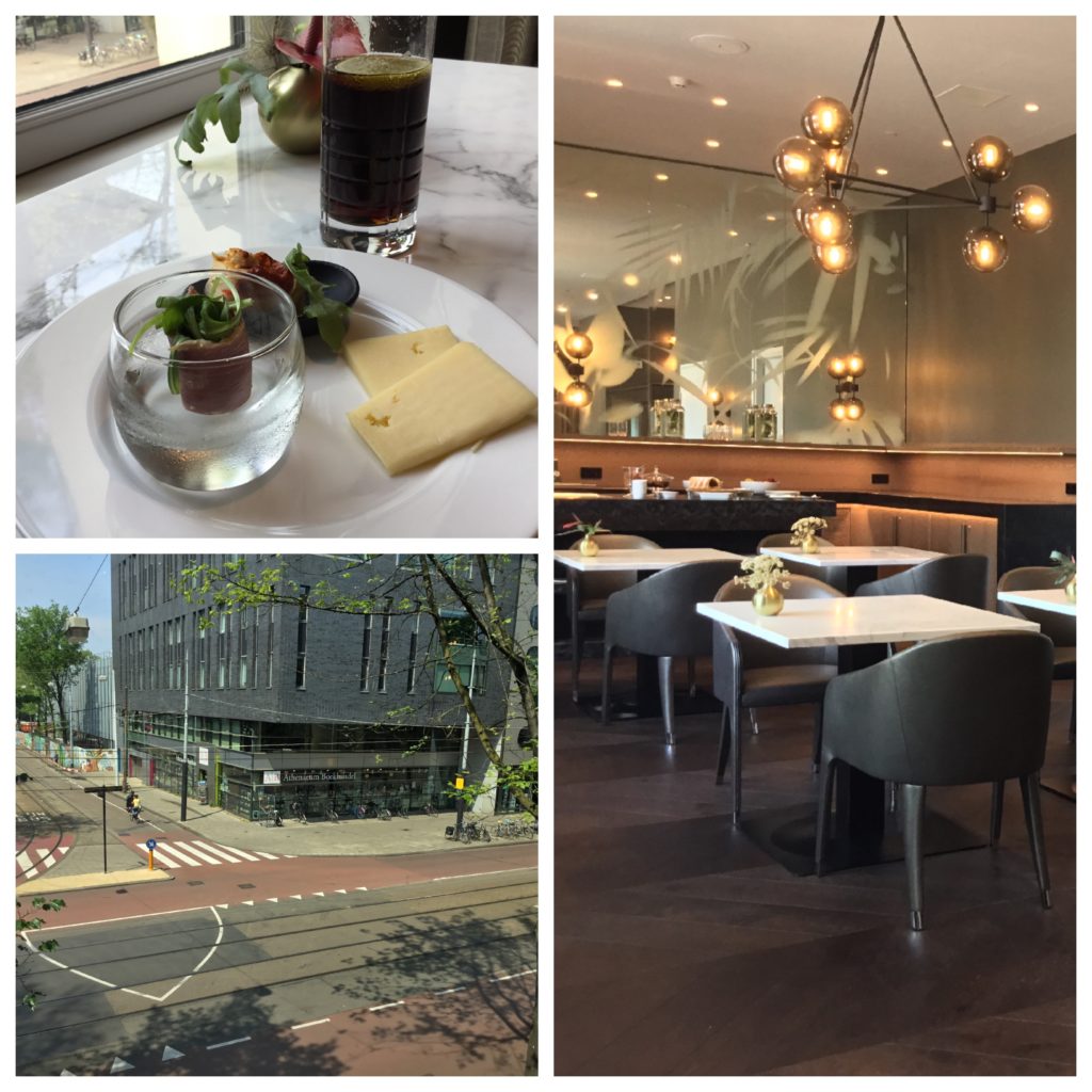 a collage of a restaurant