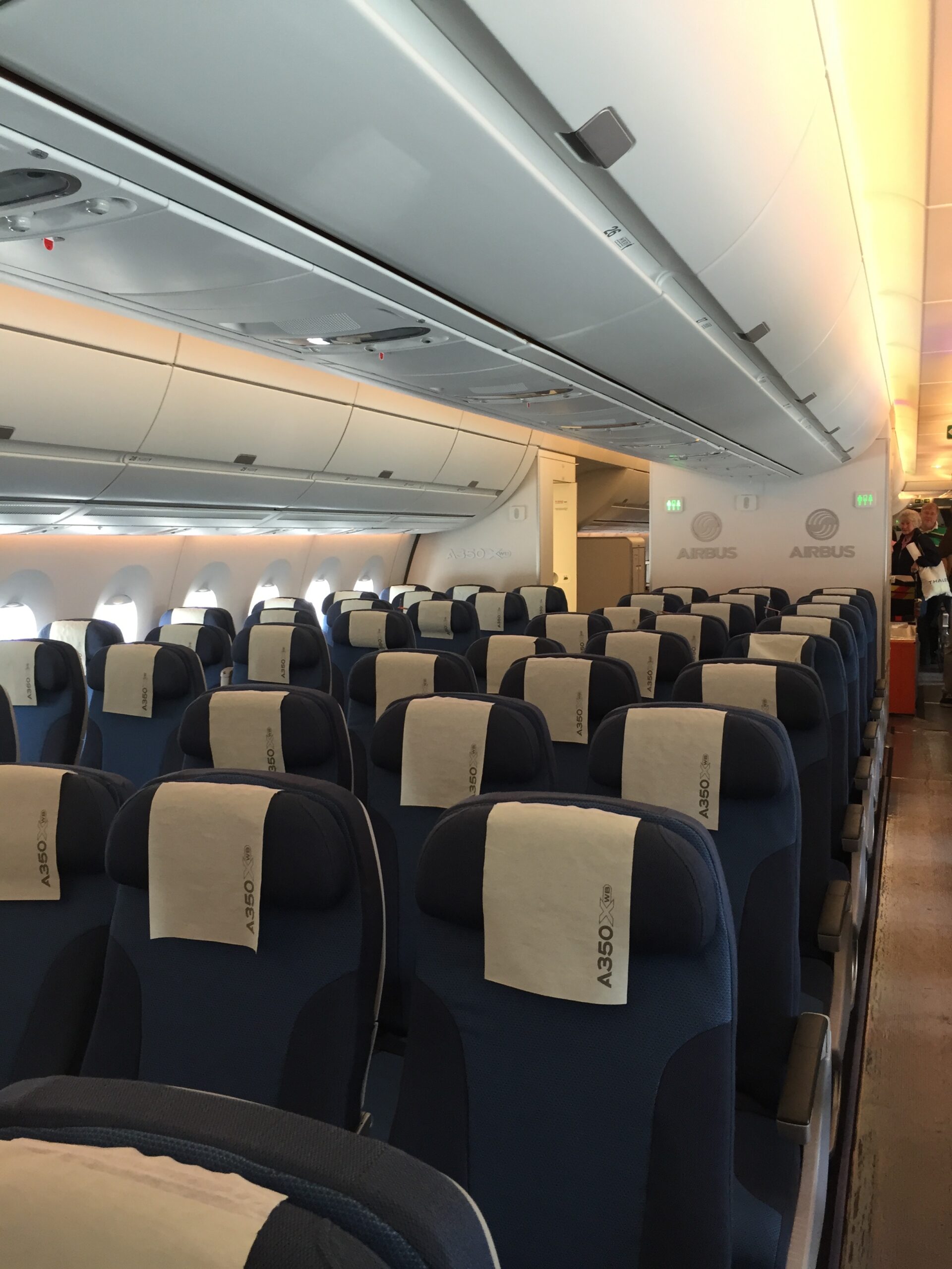a row of seats in an airplane