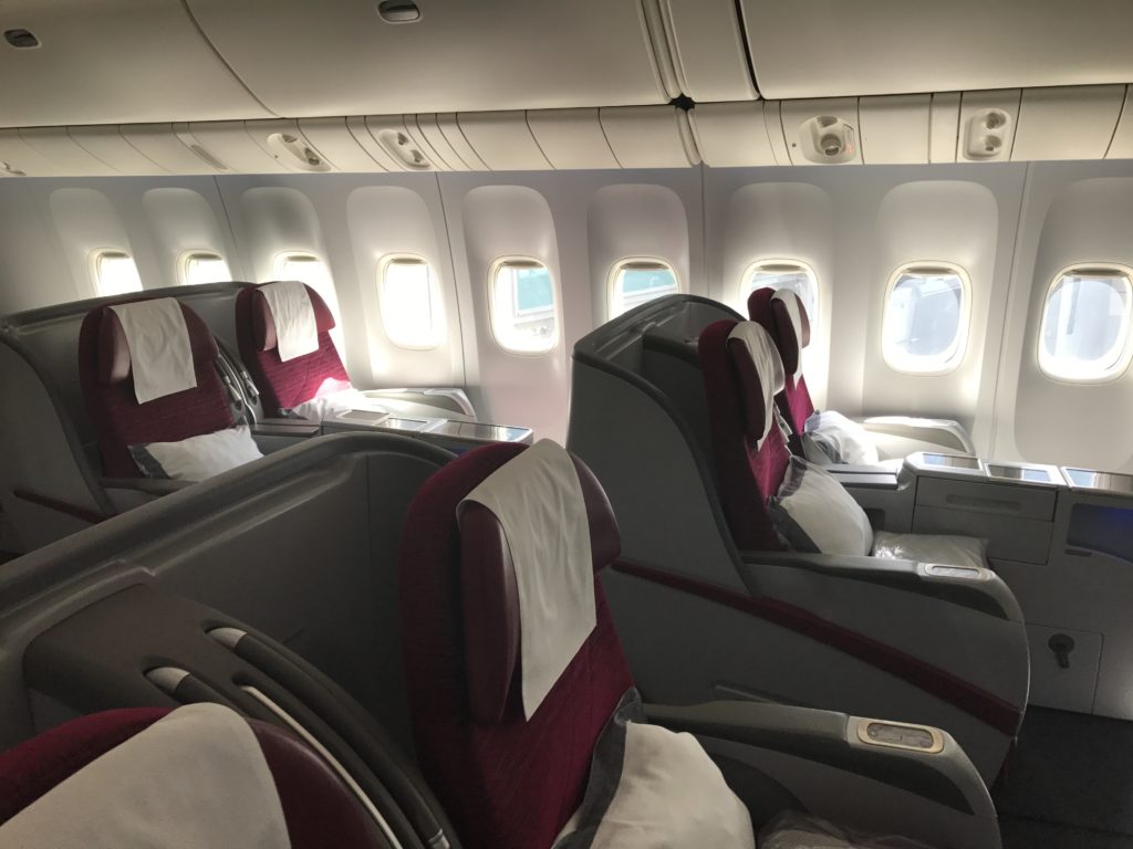 a row of seats in an airplane