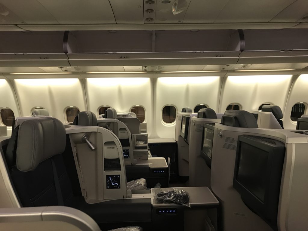 the inside of an airplane