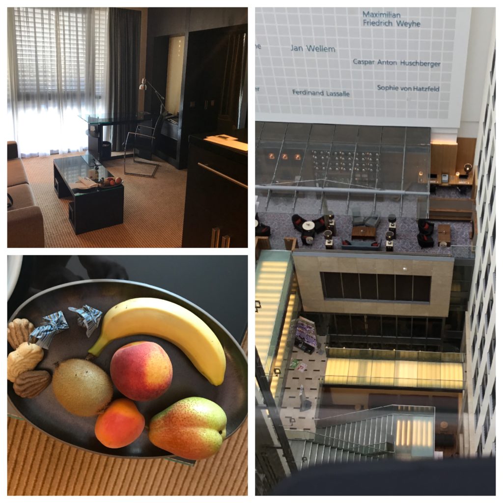 a collage of a room with a large window and a large glass wall