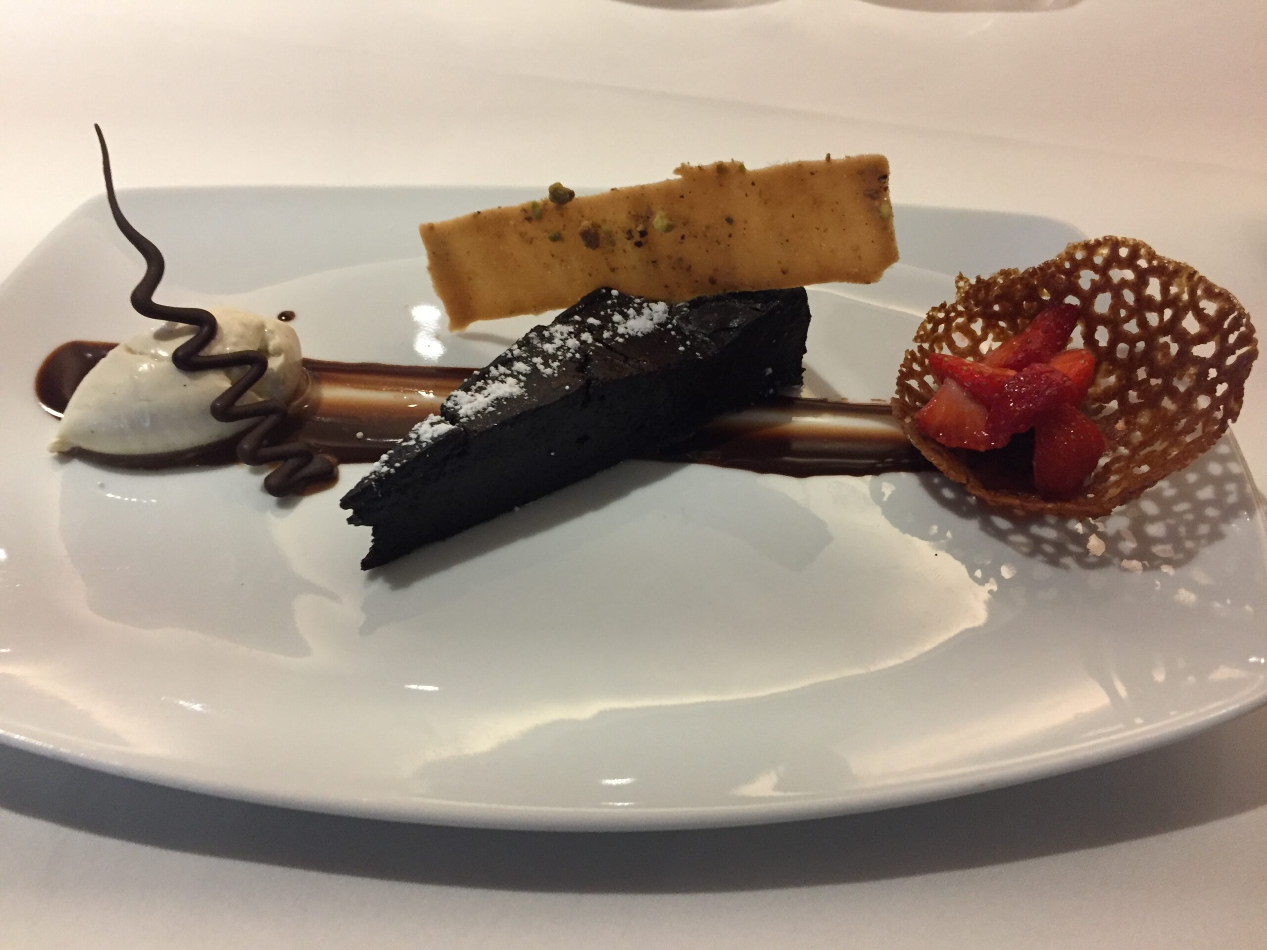 a plate of desserts on a table
