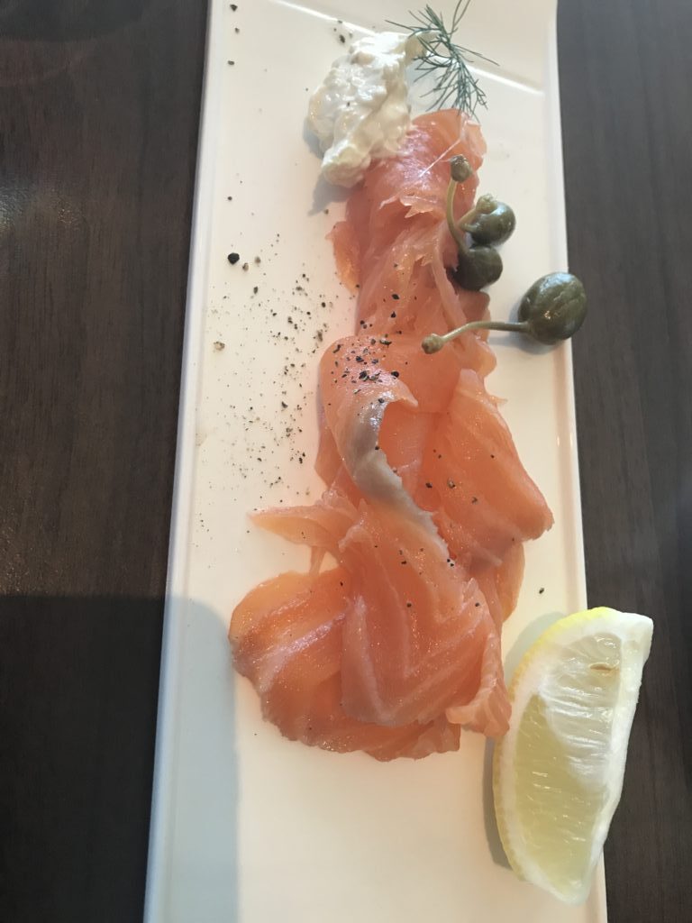 a plate of food on a table