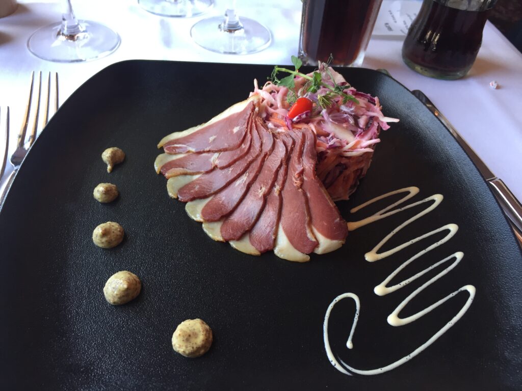 a plate of food on a table