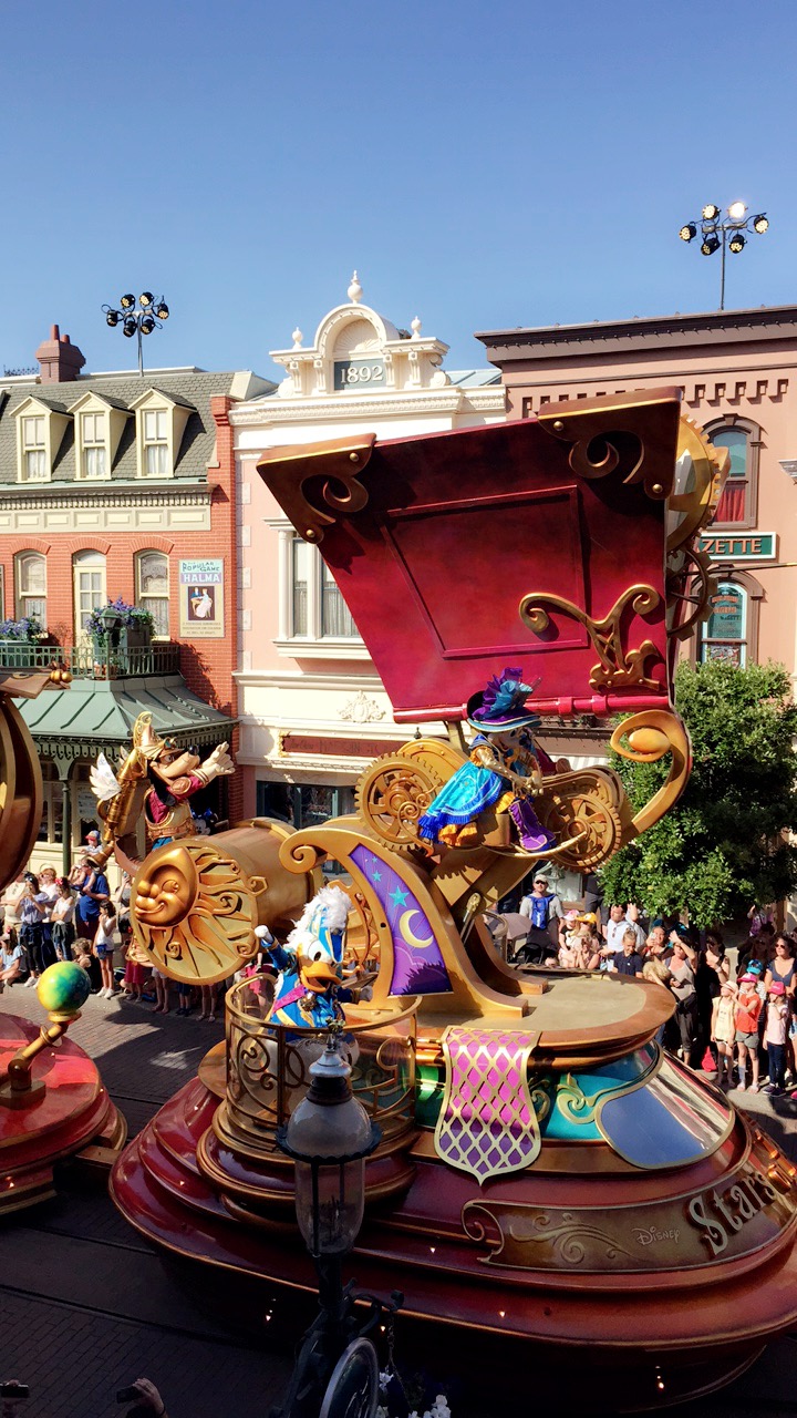 a parade float in a city