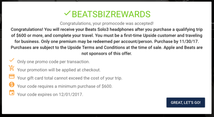 Upside - Free Beats with $600 Travel