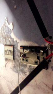 a close-up of a wall outlet