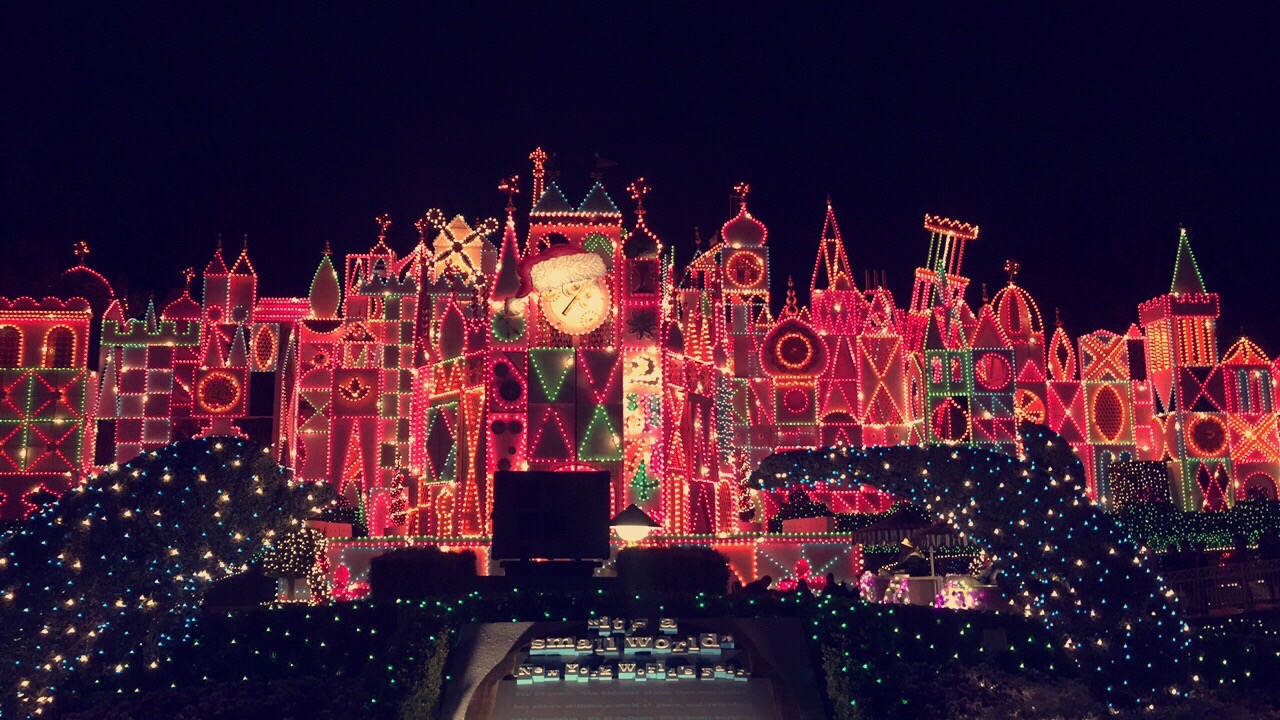 a castle with lights at night